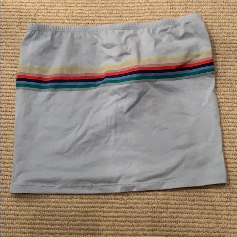 Blue tub top with rainbow